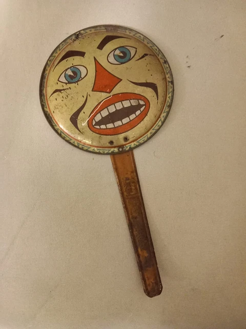 Ancien Hochet Sifflet En Tôle – Jouet Vintage (Années 1900)